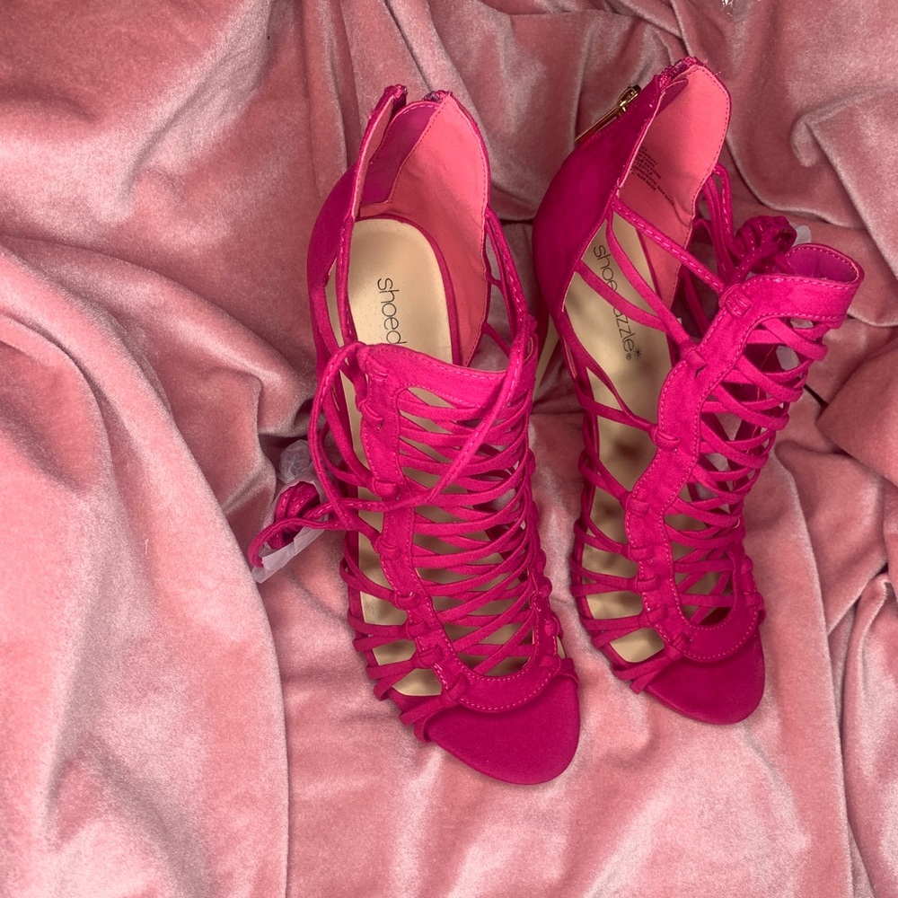 Shoe dazzle Analiza Lace Up Heeled Sandal size 10 brand new - Picture 3 of 10